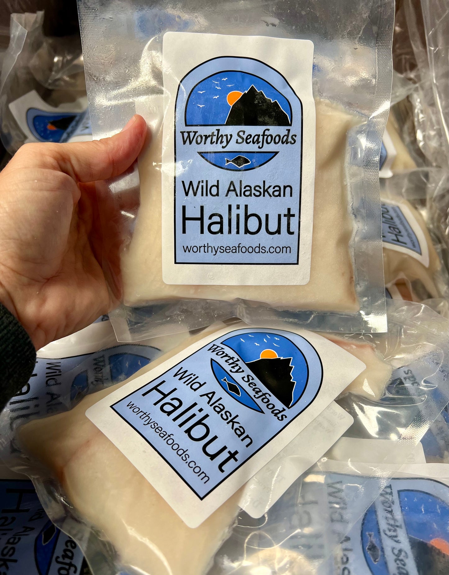 10 Pounds Wild Alaska Halibut: 6-8 ounce single serve portions (plus FREE pound of halibut cheeks or bits!)